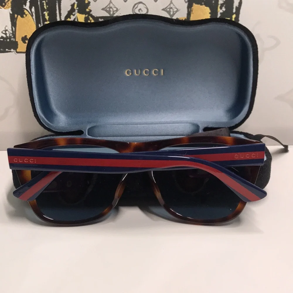 ✨ New Authentic Gucci GG0926S 002 Havana/Blue Sunglasses – Luxury Designer Shade